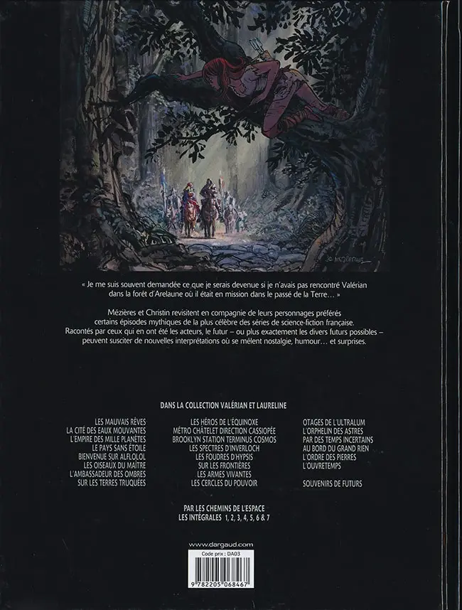 Verso de l'album Valérian Tome 22 Souvenirs de Futurs
