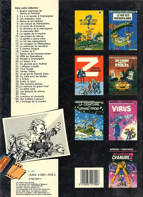 Verso de l'album Spirou et Fantasio Tome 34 Aventure en Australie
