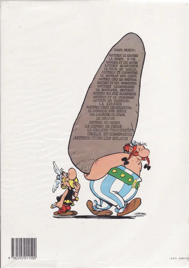 Verso de l'album Astérix Tome 24 Astérix chez les Belges