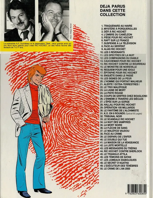 Verso de l'album Ric Hochet Tome 14 Ric Hochet contre le bourreau