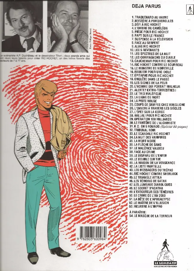 Verso de l'album Ric Hochet Tome 28 Hallali pour Ric Hochet