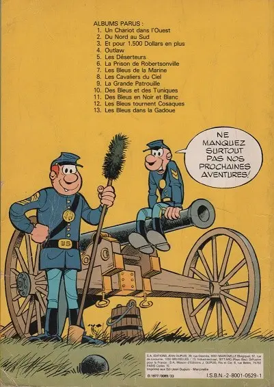 Verso de l'album Les Tuniques Bleues Tome 11 Des bleus en noir et blanc