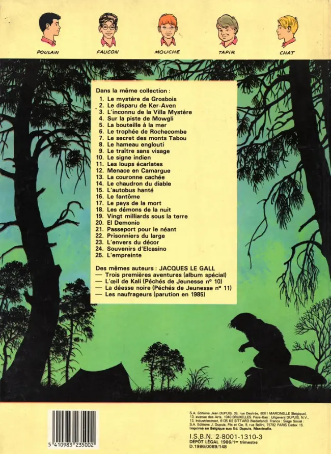 Verso de l'album La Patrouille des Castors Tome 20 El Demonio