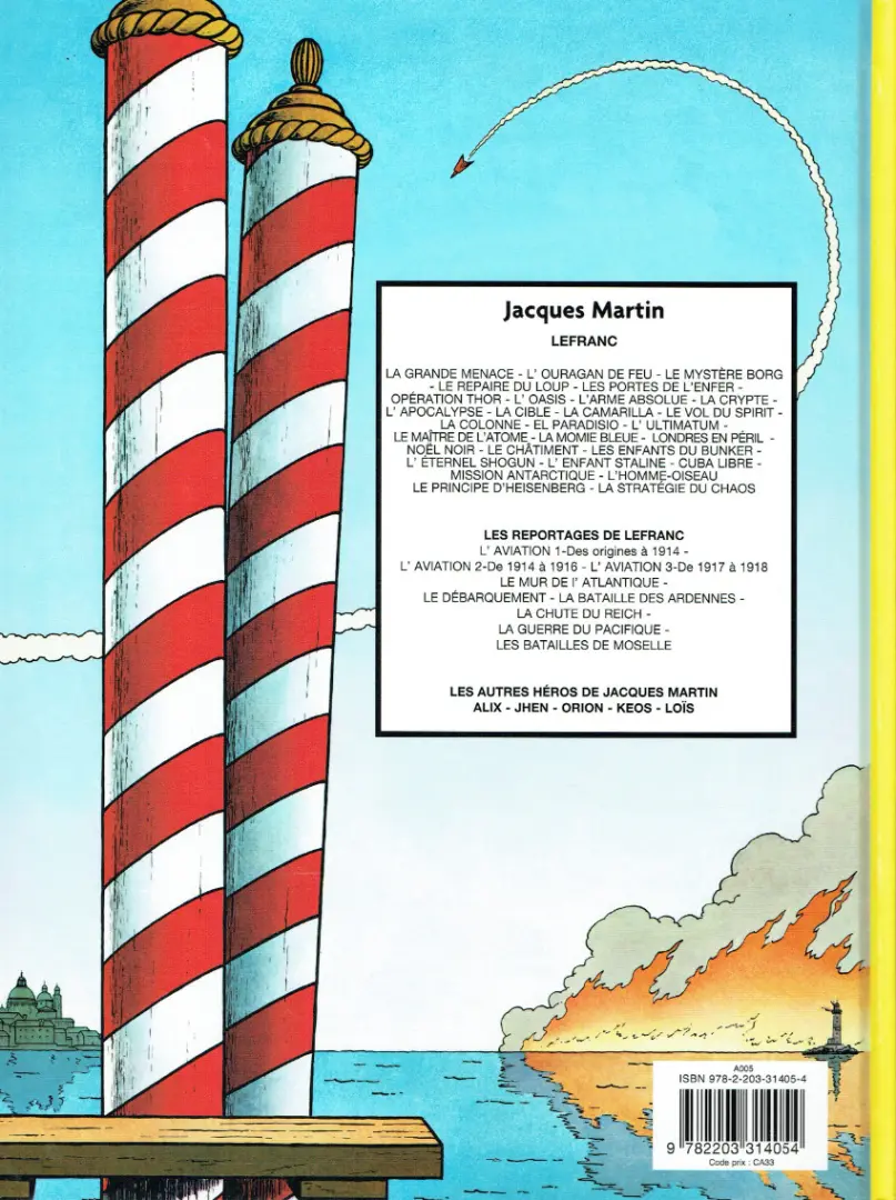 Verso de l'album Lefranc Tome 5 Les portes de l'enfer