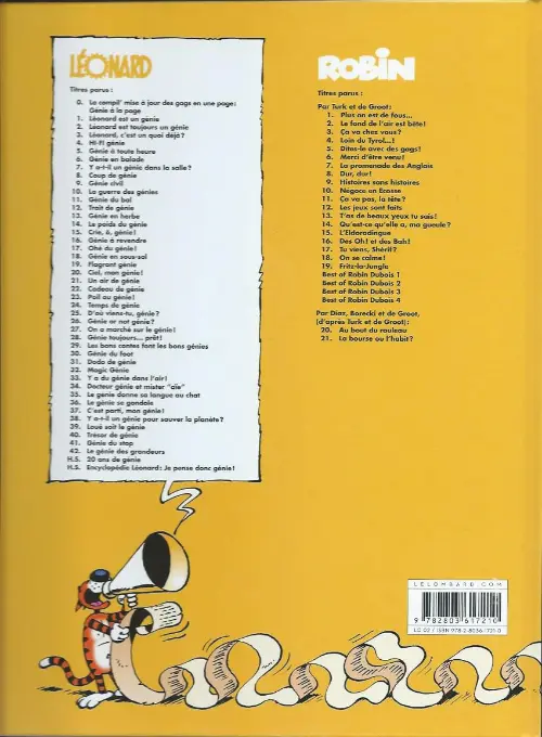 Verso de l'album Léonard Tome 23 Poil au génie