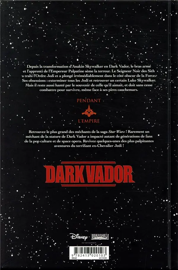 Verso de l'album Star Wars - Dark Vador Intégrale I