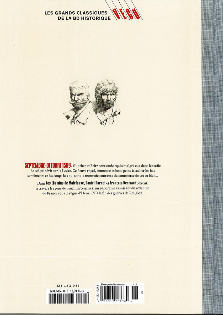 Verso de l'album Les grands Classiques de la BD Historique Vécu - La Collection Tome 42 Les Chemins de Malefosse - Tome V : L'Or blanc