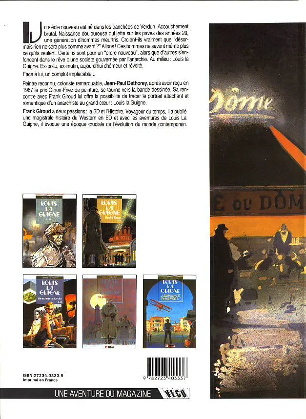 Verso de l'album Louis la Guigne Tome 1