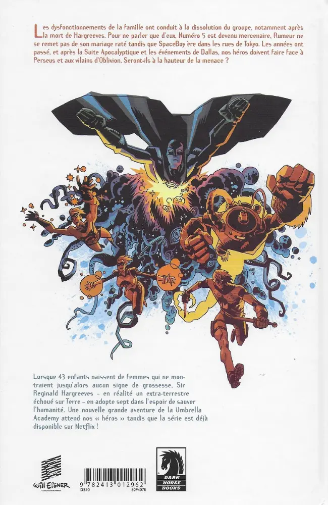 Verso de l'album Umbrella Academy Tome 3 Hôtel Oblivion