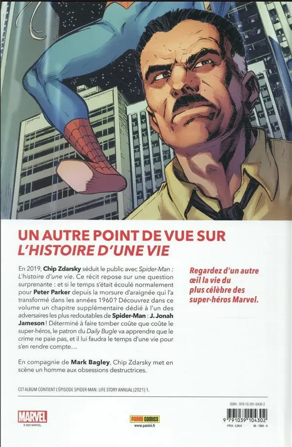 Verso de l'album Spider-Man : L'Histoire d'une vie Toiles