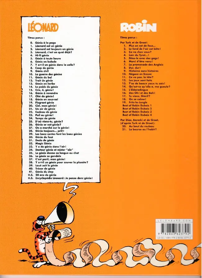 Verso de l'album Léonard Tome 38 Y a-t-il un génie pour sauver la planète ?