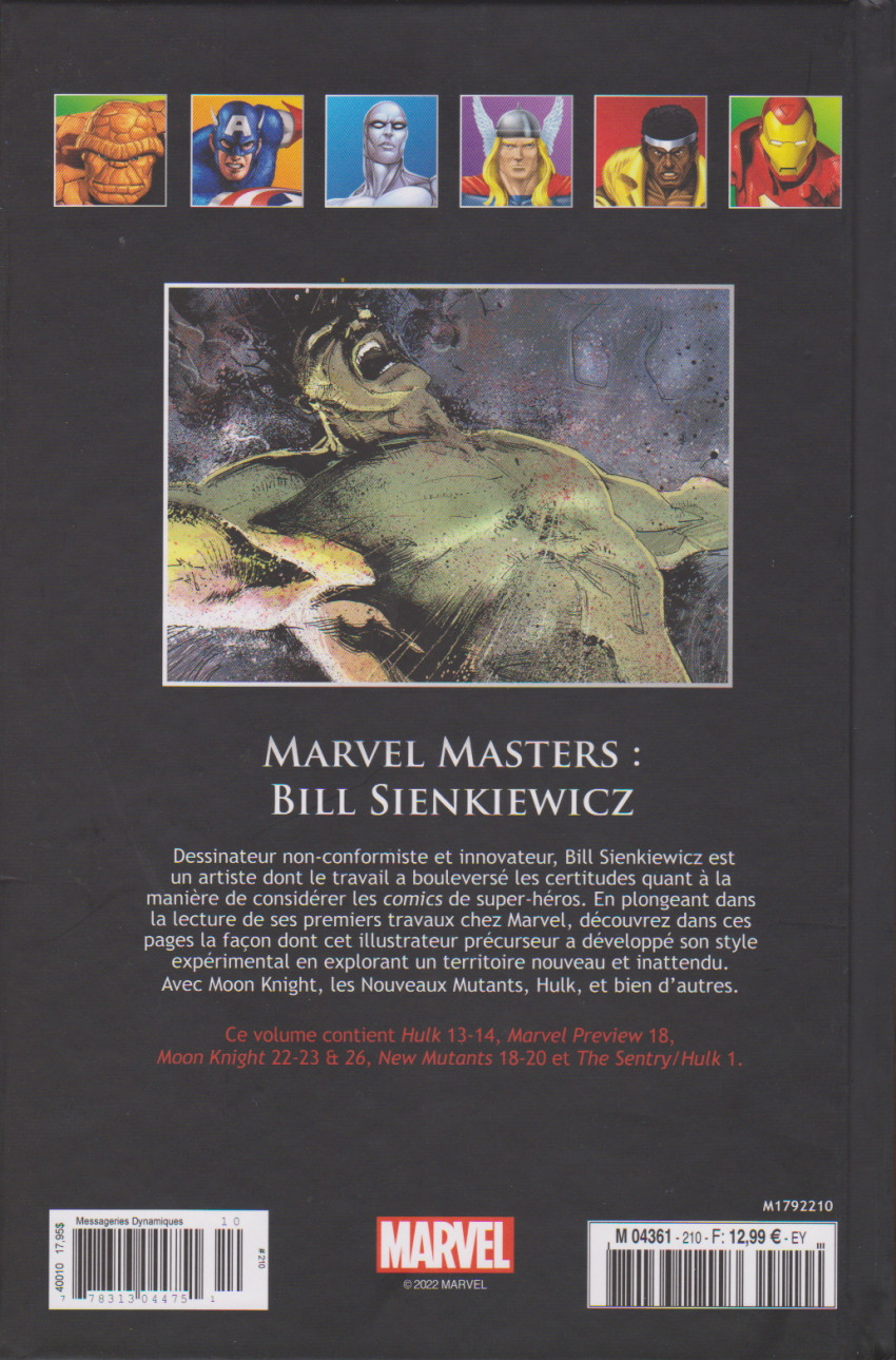 Verso de l'album Marvel Comics - La collection de référence Tome 210 Marvel Masters : Bill Sienkiewicz