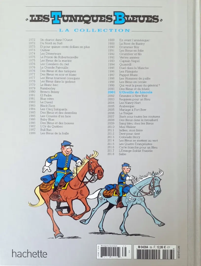 Verso de l'album Les Tuniques Bleues La Collection (Hachette) Tome 38 L'oreille de Lincoln