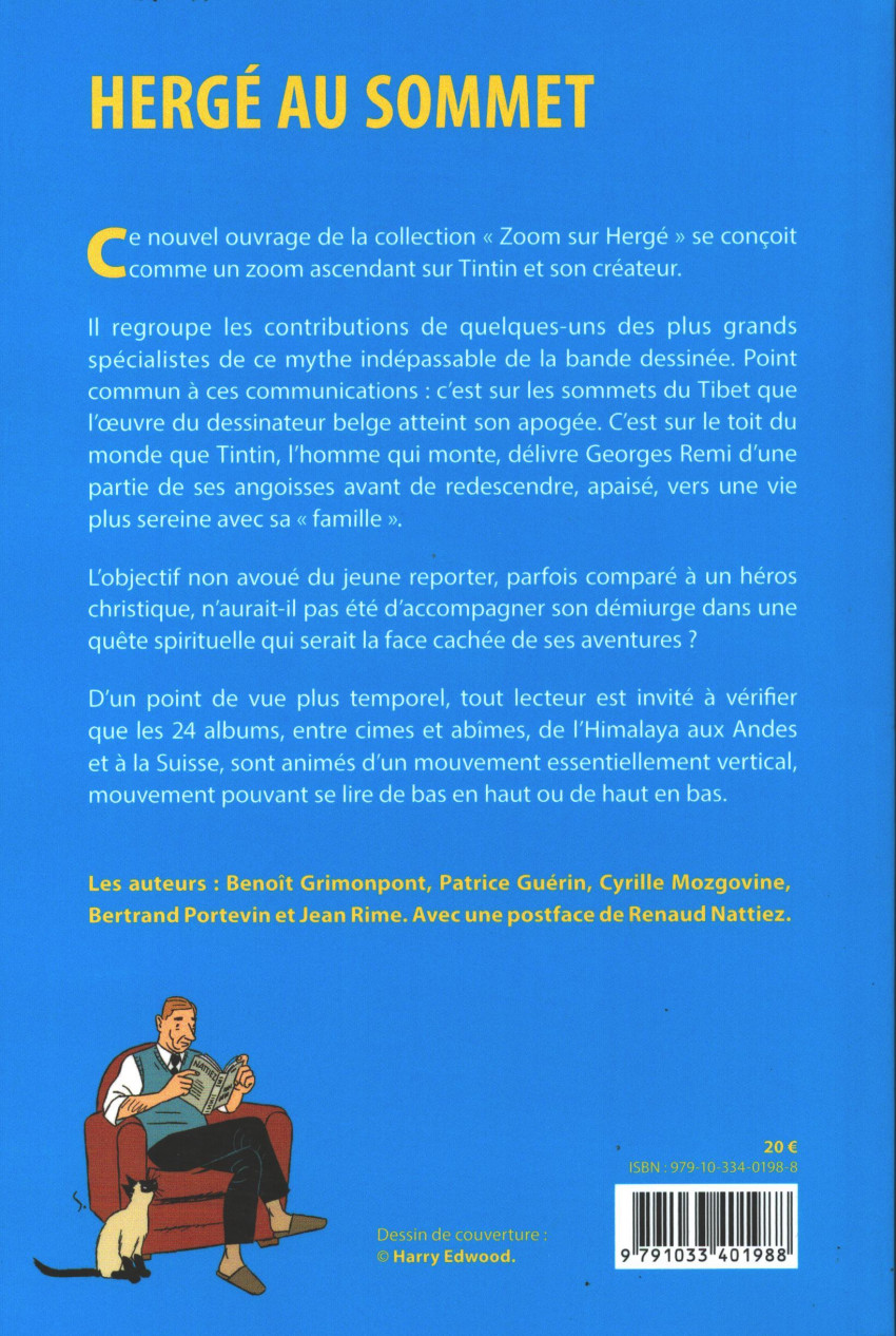 Verso de l'album Hergé au sommet