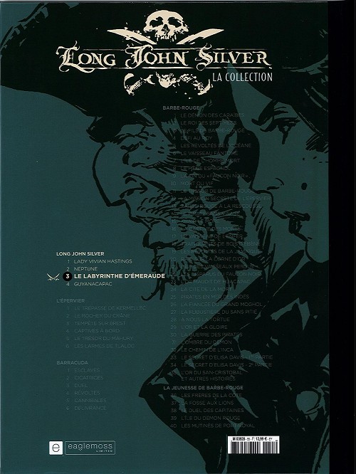 Verso de l'album Long John Silver La Collection Tome 3 Le labyrinthe d'emeraude