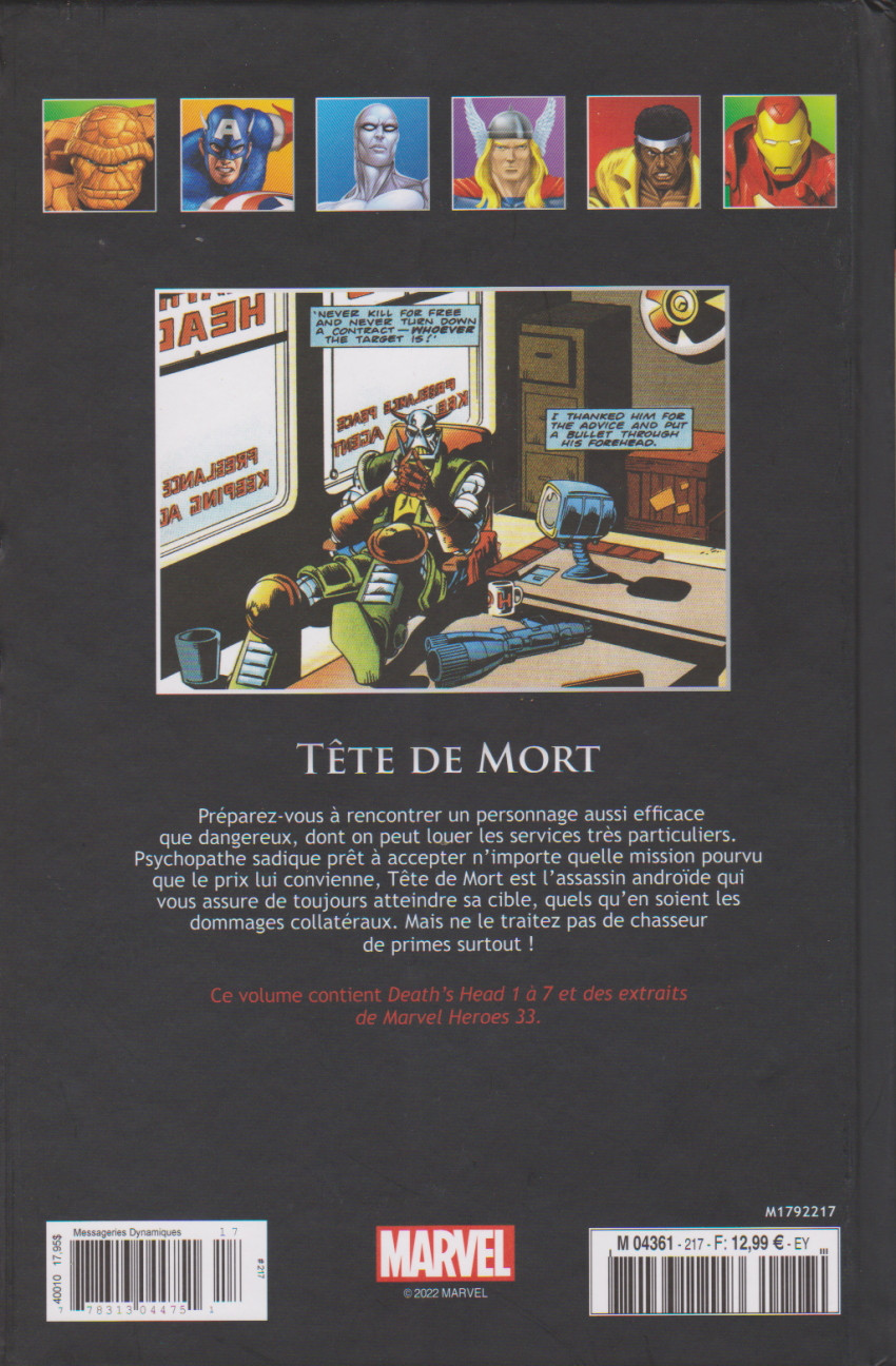 Verso de l'album Marvel Comics - La collection de référence Tome 217 Tête de Mort
