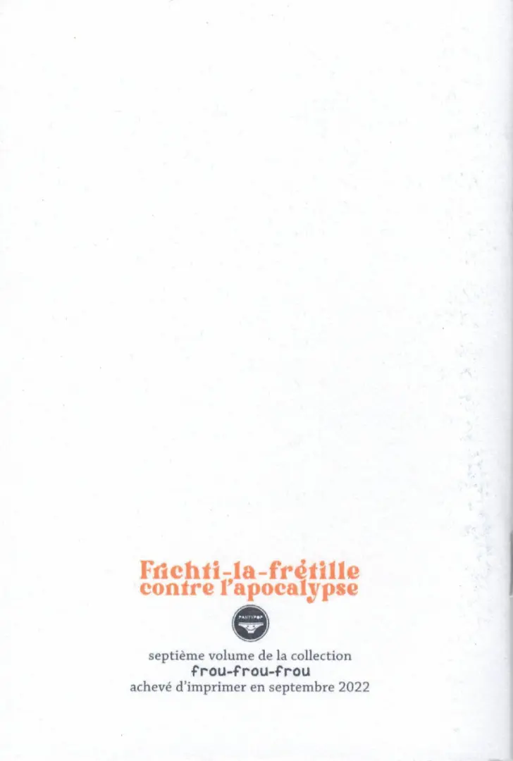 Verso de l'album Fritchi-la-frétille contre l'apocalypse