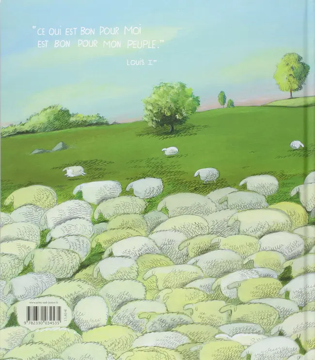 Verso de l'album Louis 1er, roi des moutons