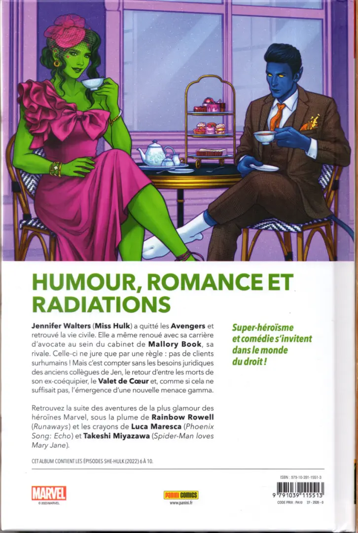 Verso de l'album She-Hulk 2 Jen de coeur