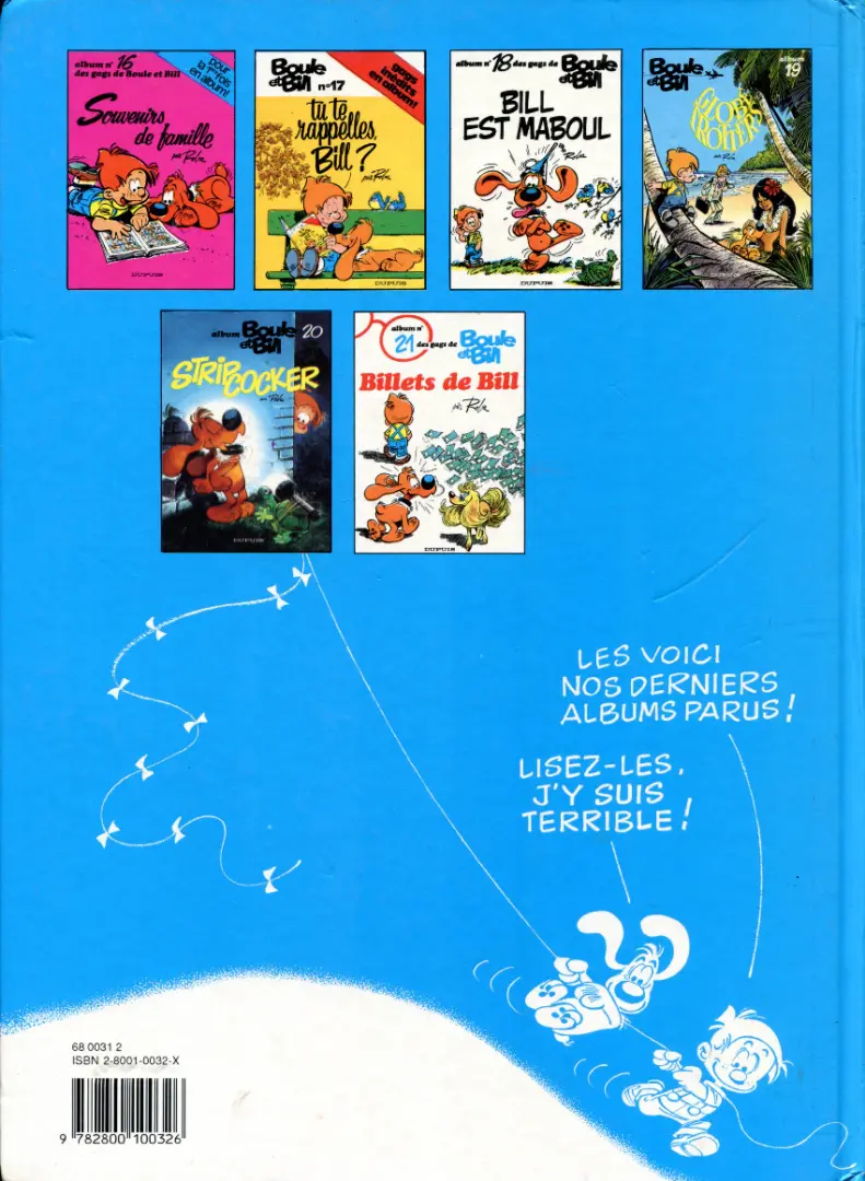 Verso de l'album Boule & Bill Tome 3 60 gags de Boule et Bill n°3