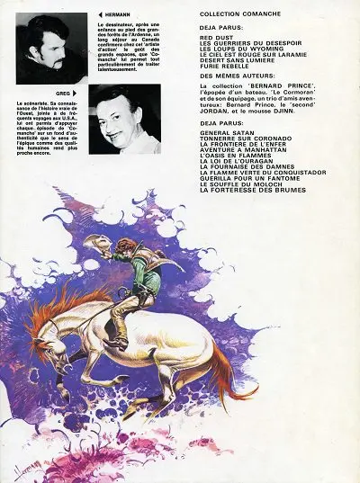 Verso de l'album Comanche Tome 7 Le doigt du diable