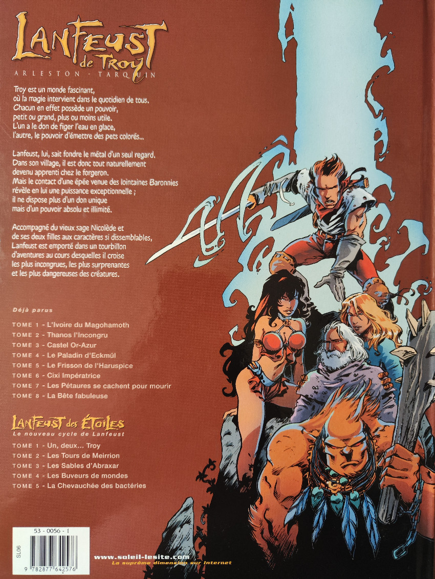 Verso de l'album Lanfeust de Troy Tome 1 L'Ivoire du Magohamoth