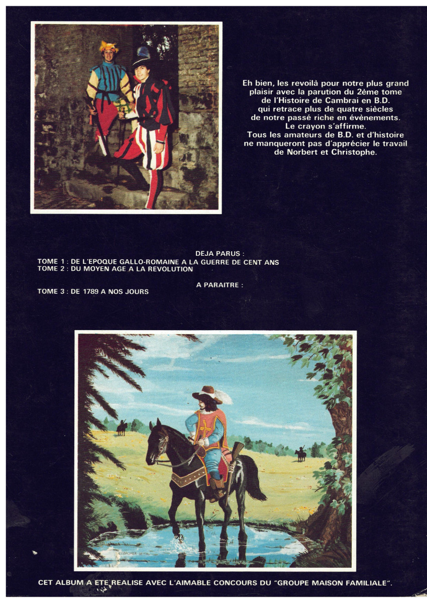Verso de l'album Histoire de Cambrai Tome 2 Du Moyen à la Révolution