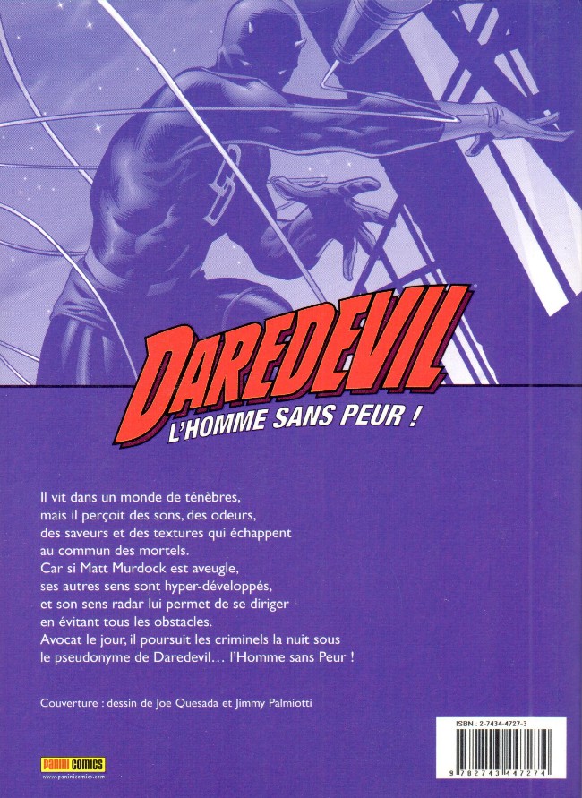 Verso de l'album Daredevil Tome 1 Sous l'aile du Diable