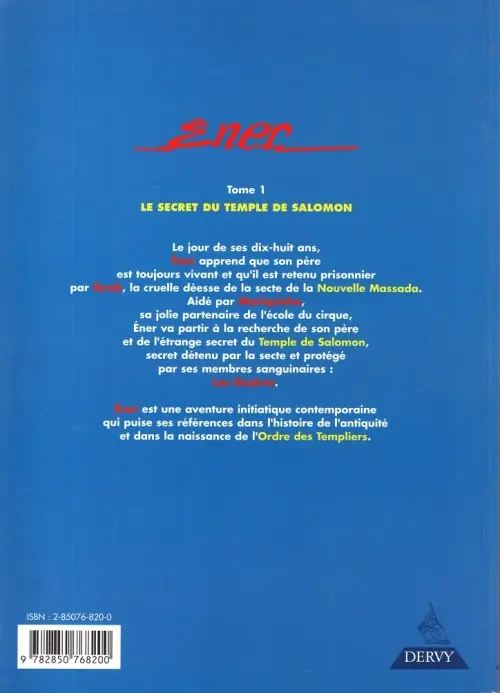 Verso de l'album Ener Tome 1 Le secret du temple de salomon