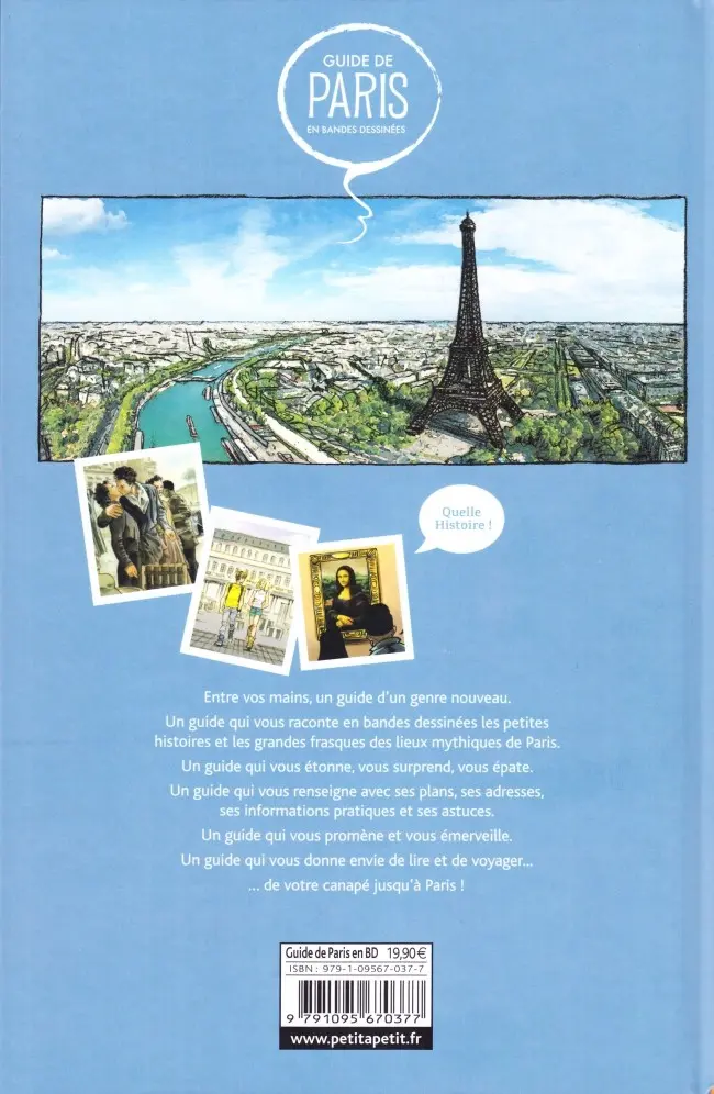 Verso de l'album Guide de Paris en bandes dessinées