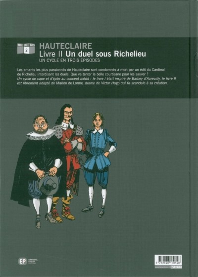 Verso de l'album Hauteclaire Tome 2 Un duel sous Richelieu