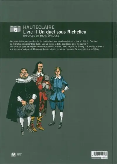 Verso de l'album Hauteclaire Tome 2 Un duel sous Richelieu
