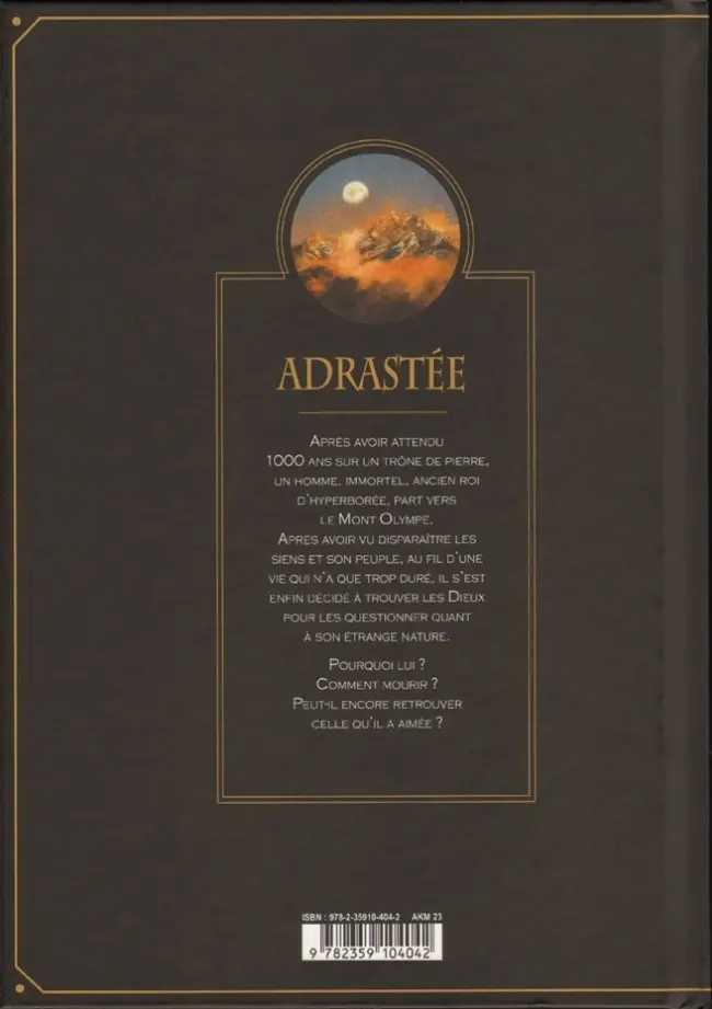 Verso de l'album Adrastée Tome 2/2