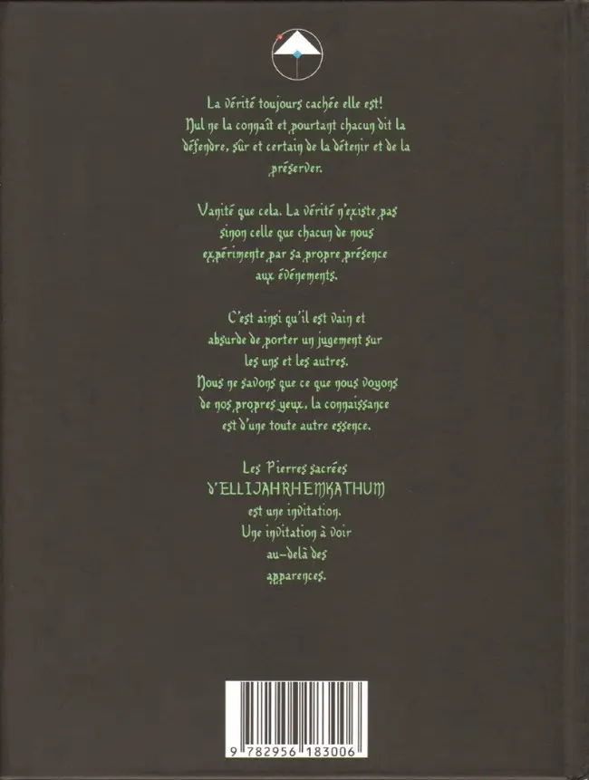 Verso de l'album Les Pierres sacrées d'EllijahrhemKathum Tome 1 L'éveil