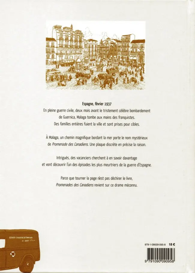 Verso de l'album Promenade des Canadiens Espagne, 1937