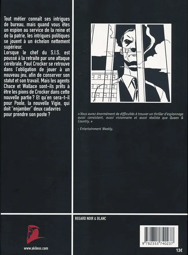 Verso de l'album Queen & Country Tome 5 Opération: Dandelion