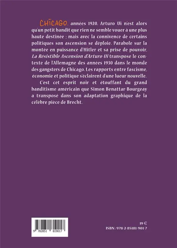 Verso de l'album La Résistible ascension d'Arturo Ui