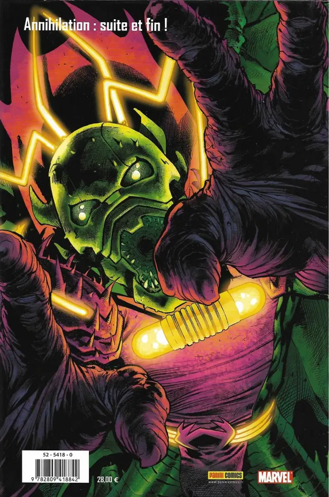 Verso de l'album Annihilation Tome 2 Les hérauts de Galactus