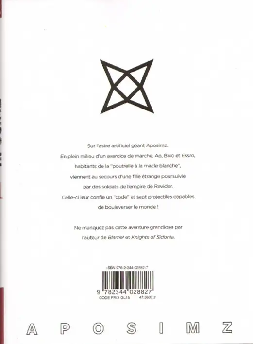 Verso de l'album Aposimz la planète des marionnettes 01