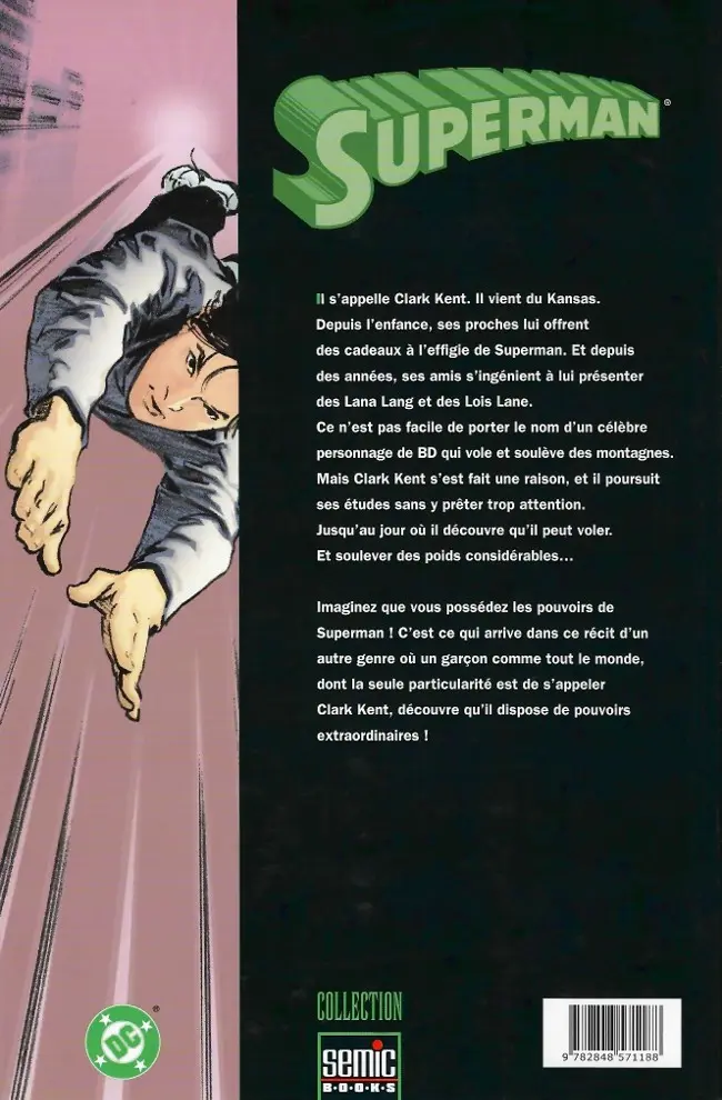 Verso de l'album Superman - Identité secrète Vol. 1