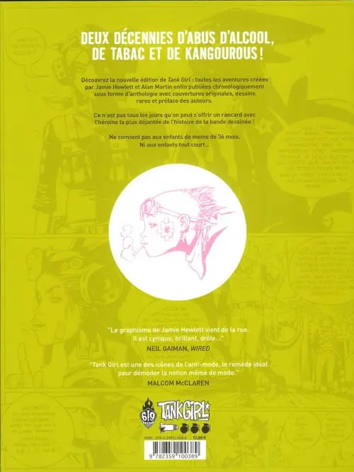 Verso de l'album Tank Girl Tome 2