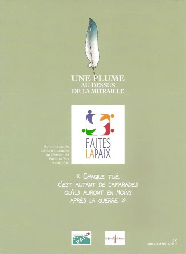 Verso de l'album Une plume au-dessus de la mitraille