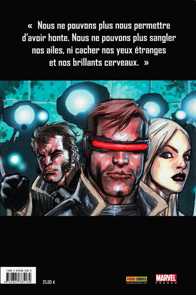 Verso de l'album X-Men Tome 1 E comme extinction