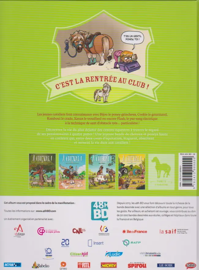 Verso de l'album À Cheval ! Tome 1 Hip Hippique, Hourra !