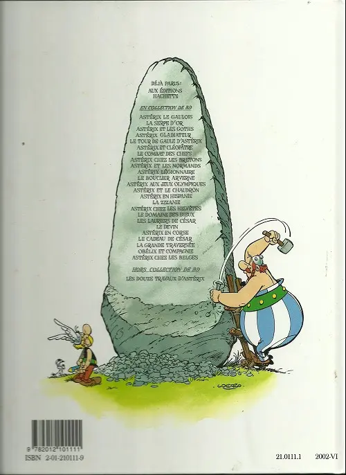 Verso de l'album Astérix Tome 6 Astérix et Cléopâtre