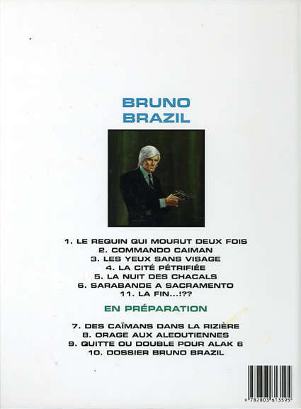 Verso de l'album Bruno Brazil Tome 6 Sarabande à Sacramento
