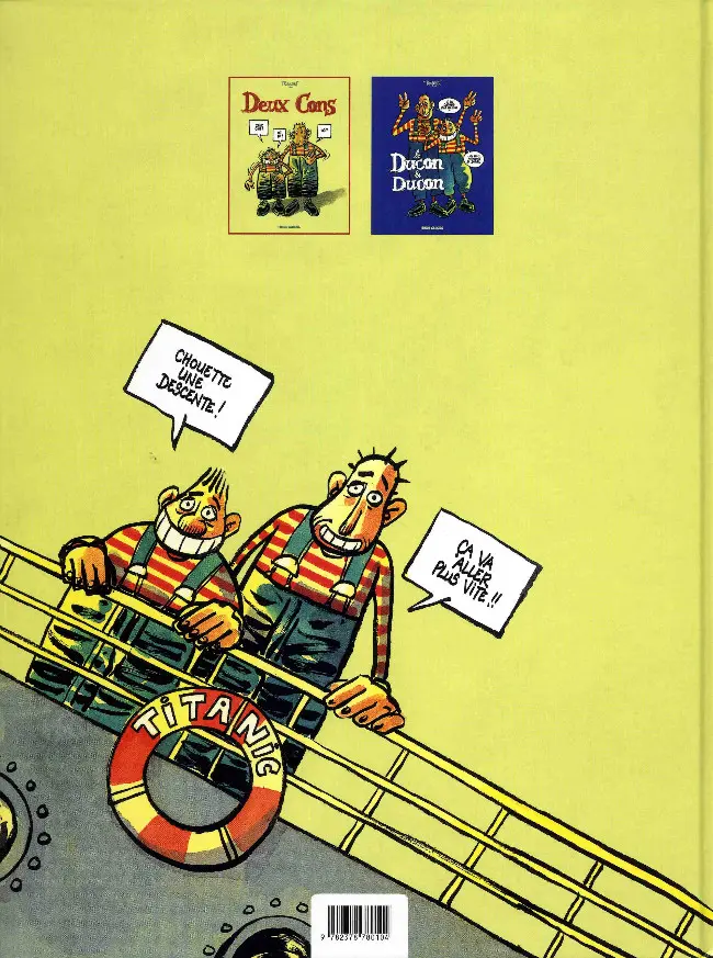 Verso de l'album Deux cons Tome 1
