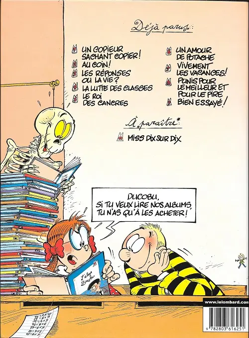 Verso de l'album L'Élève Ducobu Tome 6 Un amour de potache