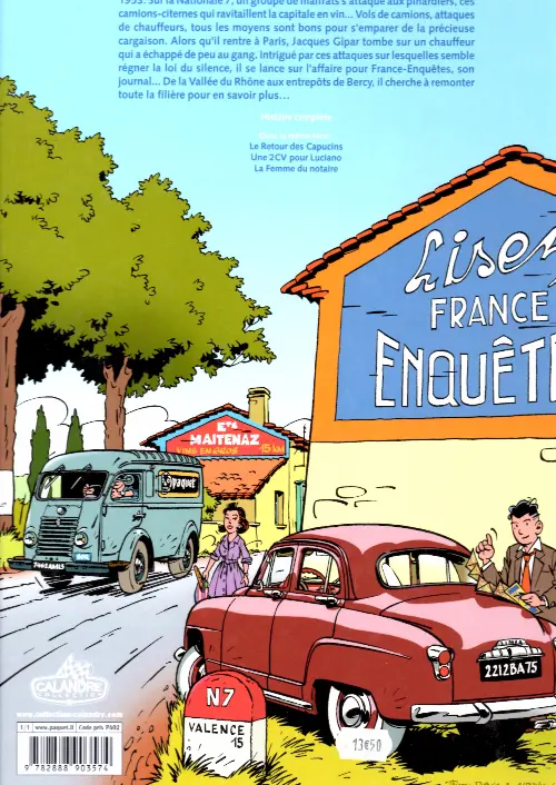 Verso de l'album Une aventure de Jacques Gipar Tome 1 Le gang des pinardiers
