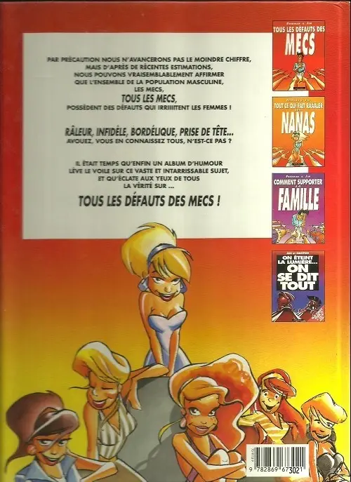 Verso de l'album Jim et ses copains Tome 1 Tous les défauts des mecs